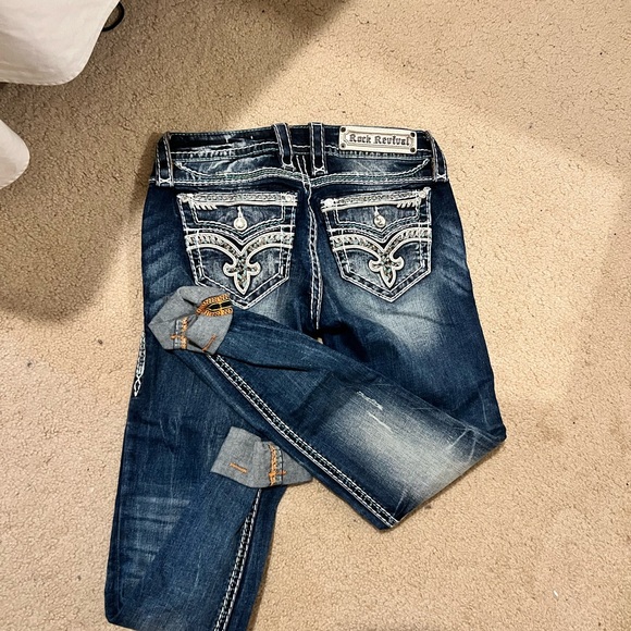 Rock Revival Men's Dark Blue Skinny Jeans - Picture 3 of 3